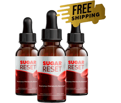 Three amber Sugar Reset dropper bottles from the pack we bought for this review
